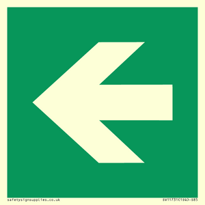 E913 Safe condition: Left arrow (90 deg supplimentary)
